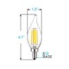 Luxrite CA11 LED Bulbs 5W (60W Equivalent) 550LM 3500K Natural White Dimmable E12 Candelabra Base 6-Pack LR21646-6PK